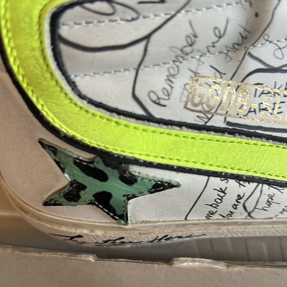 Golden Goose slides size 7 (37) one of a kind! Custom slides!! 💜💜🩷🩷 - Picture 3 of 9